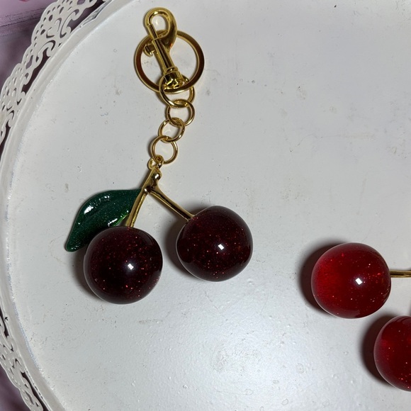 Elegant Cherry Dangle Earrings - Picture 3 of 7